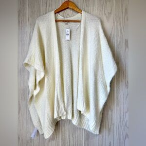 LOFT Cream Open Front Cocoon Cardigan Sweater M/L NWT